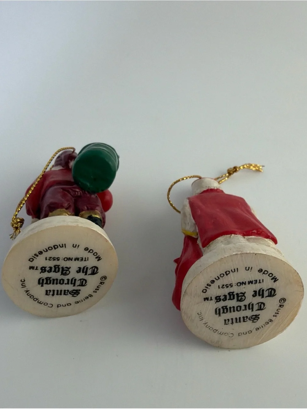 Santa Through the ages Ornaments Legend of St. Nicholas 343 AD & 1822
